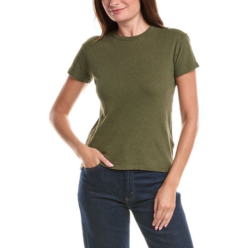 Officine Générale Womens Officine Generale Lara Linen-Blend T-Shirt, Green